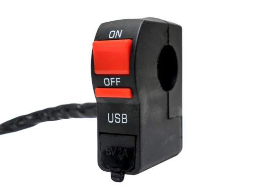 Vypínač s USB nabíjačkou 5V DC 2A