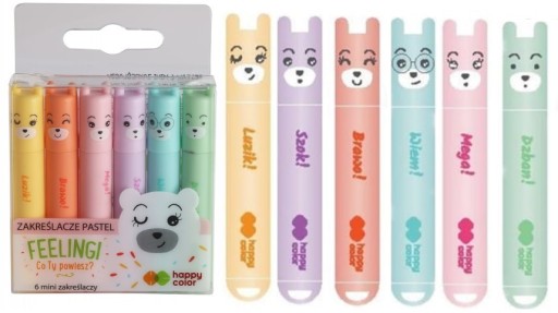 MINI PASTELOVÉ ZVÝRAZŇOVAČE - 6 farieb HAPPY COLOR
