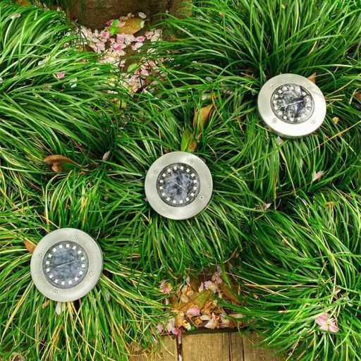 COLD LED ploché zemné solárne svietidlo 16 LED na trávniky, P-216