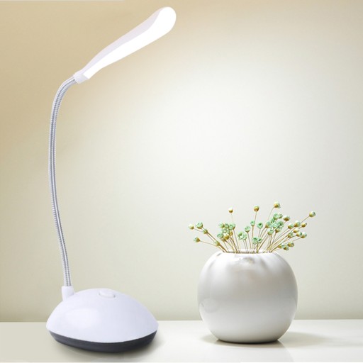 KOMPAKTNÁ LED STOLNÁ LAMPA, FLEXIBILNÁ, BIELA