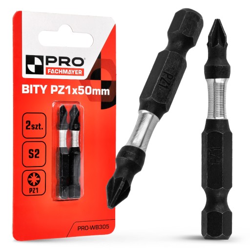 Nárazový bit PZ1 Nárazový bit 50mm | Nárazový bit pre skrutkovač 2 ks.