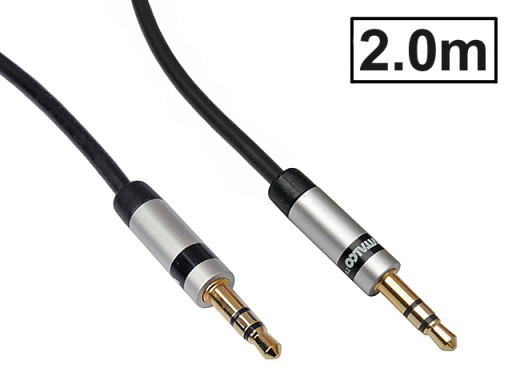 JACK kábel 3,5mm 3P TRS stereo zástrčka-zástrčka SLIM VITALCO 2m