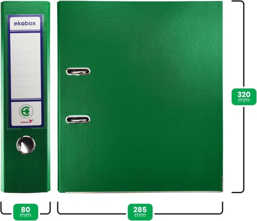 Pákový zakladač A4 PP EKOBOX 80mm ŠEDÝ hrubý široký kancelársky zakladač