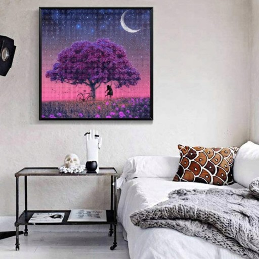 DIAMANTOVÉ VYŠÍVACIE KORÁLKY MOZAIKA 5D OBRAZ DIAMANTOVÝ MALIARSKÝ STROM 30X30CM