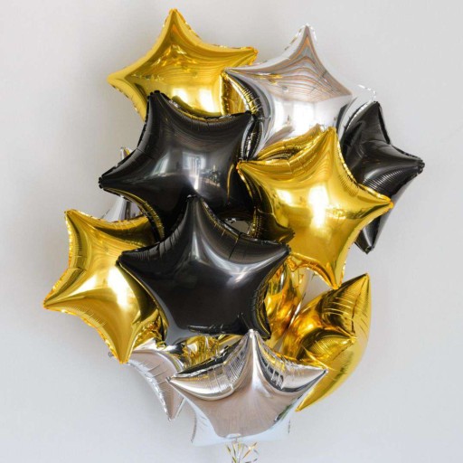 Héliový fóliový balónik STAR gold STAR pre očarujúcu narodeninovú oslavu