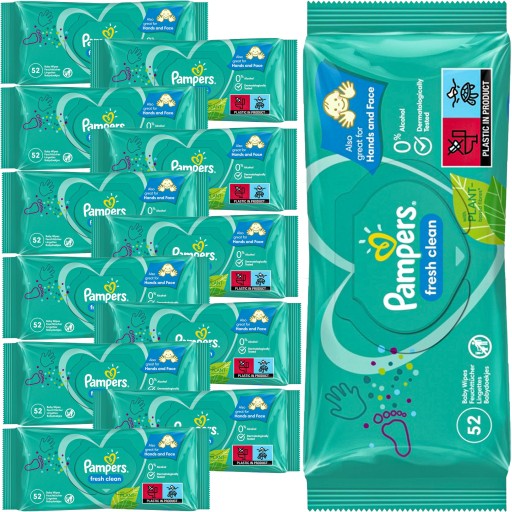 Pampers Fresh Clean detské obrúsky 52 ks