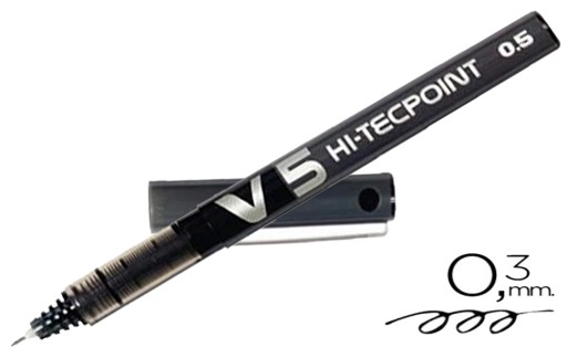 PILOT V5 Hi-Tecpoint jemná linka BLACK x 2