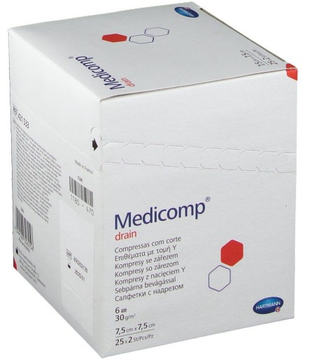 HARTMANN Medicomp DRAIN 7,5x7,5cm, 25x2ks. sterilné
