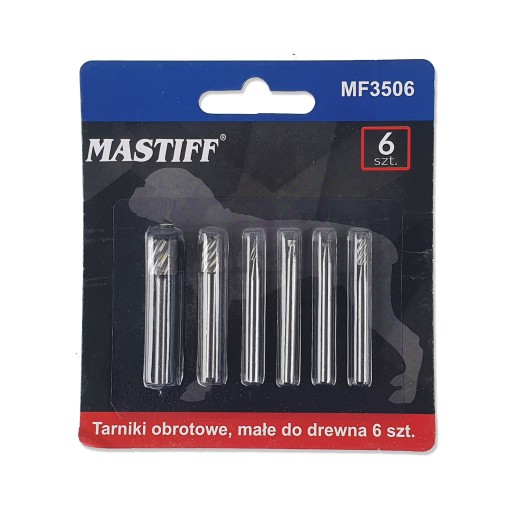 Fréza so stopkou mastifa 3,2 mm rašple na drevo, frézy na profily 6 ks.
