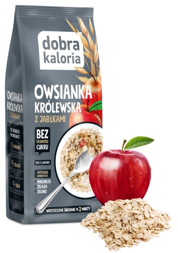 Fit raňajkové ovsené vločky s jablkom bez pridaného cukru horčík železo selén
