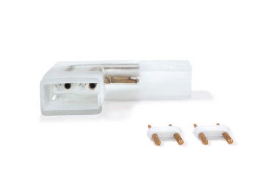 KONEKTOR PRE LED NEÓNOVÉ PÁSY 24V/230V 8X16MM ROHOVÝ 90° OBOJSTRAN.