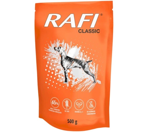 Dolina Noteci RAFI CLASSIC mokré krmivo pre psov, bez obilnín, 500g vrecúško