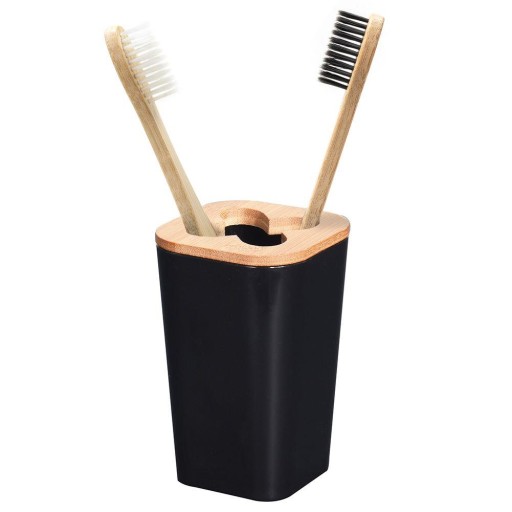 KÚPEĽŇOVÝ hrnček na zubné kefky, BLACK BAMBOO LOFT