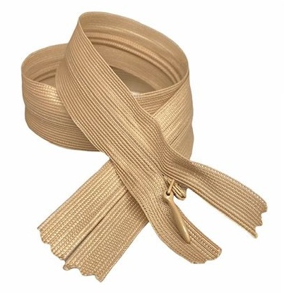 Pevný skrytý zips, béžová, 22 cm