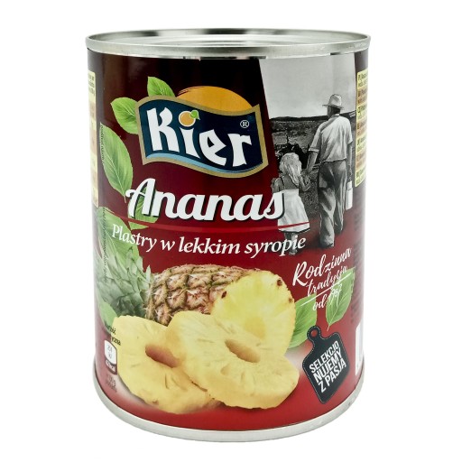 Plátky ananásu v sirupe LIGHT 565g SRDCE