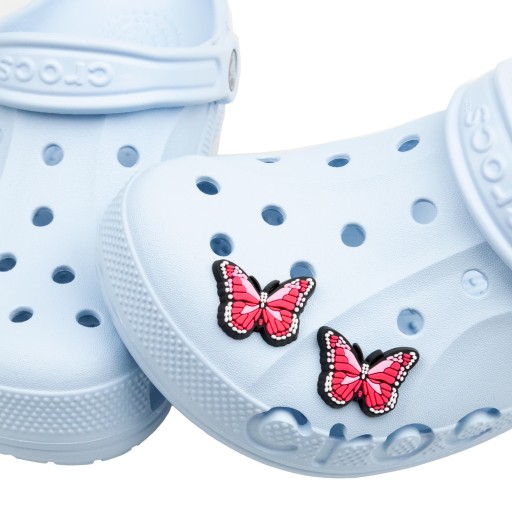 SET 2 ks ružových motýľov pre Crocs