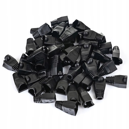 KRYT NA ZÁSTRČKU RJ45, ČIERNA, 50 KS