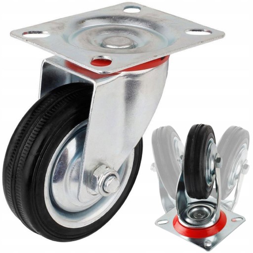 OTOČNÉ GUMOVÉ KOLIESKO PRE NÁBYTOKOVÝ VOZÍK PRIEMYSELNÝ VOLANT 75mm KOLIESKO