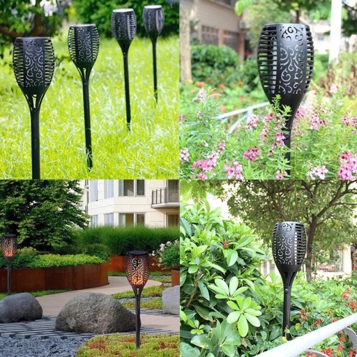 Solárna lampa POCHODNIA plameňový efekt 12 LED P-200