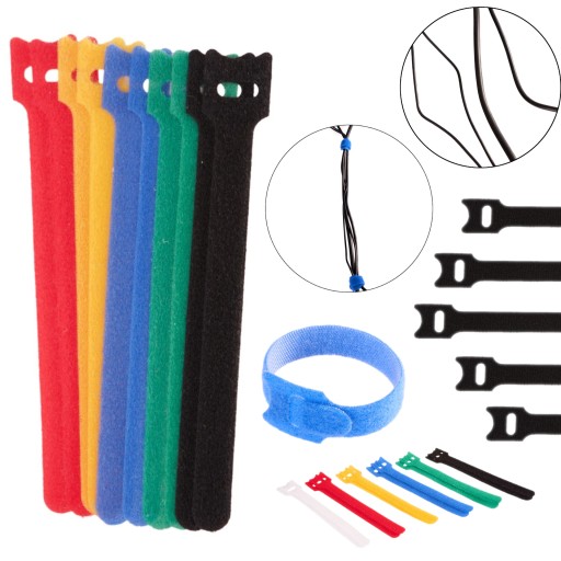Pás na suchý zips - organizér káblov 150 mm x 12 mm - sada 12 ks (1000)