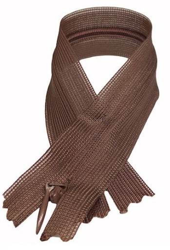 Zapínanie na skrytý zips, pevná hnedá, 1 22 cm