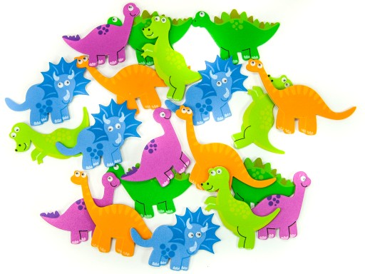 Farebné penové NÁLEPKY 20 kusov VEĽKÉ DINOSAURY