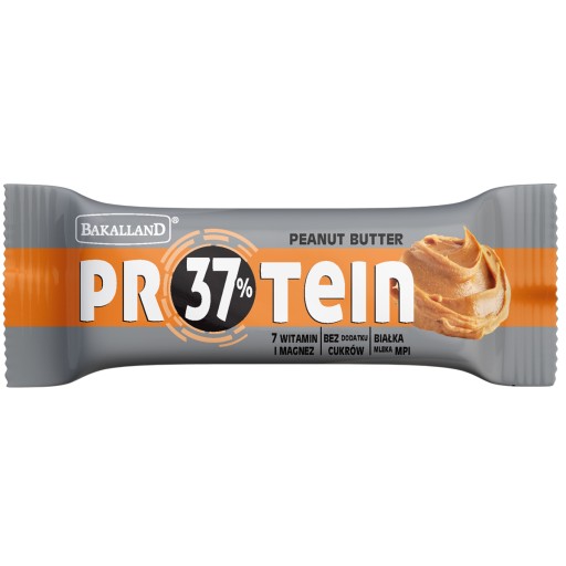 Proteínová tyčinka bez cukru Bakalland arašidové maslo 35g 37% proteín 135kcal