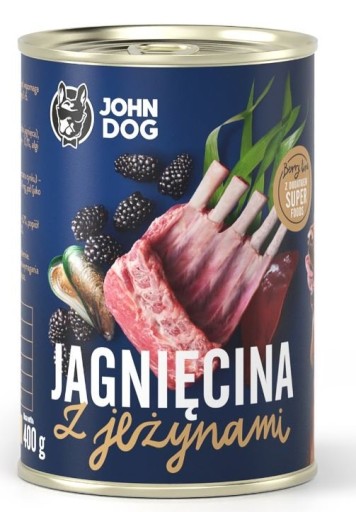 John Dog BERRY ADULT jahňacina s černicami 400g