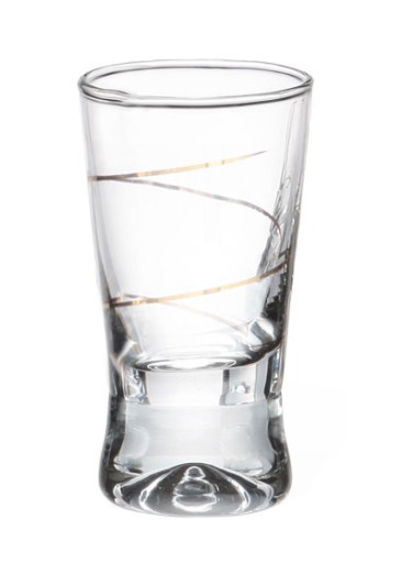 SET 6 x poháre na vodku X ZLATÁ ŠPIRÁLA, NÁDHERNÁ