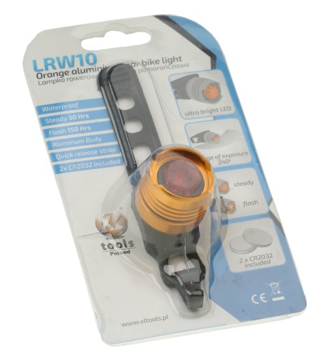 ORANŽOVÁ KOVOVÁ LAMPA NA BICYKEL