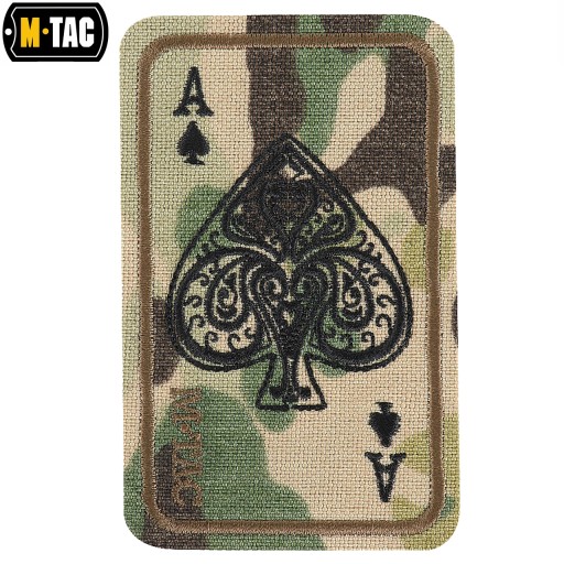 VYŠÍVANÉ PÝKOVÉ ACE KARTA PÝKOVÉ ACE M-TAC MULTICAM VELCRO NÁŠIVKA