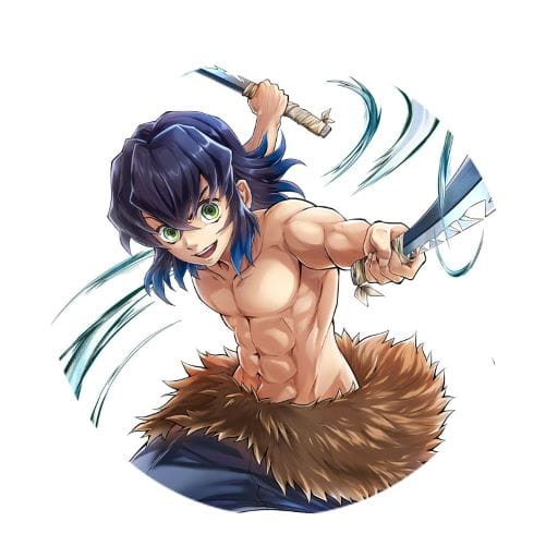 Anime odznak Kimetsu no Yaiba Inosuke 58 mm