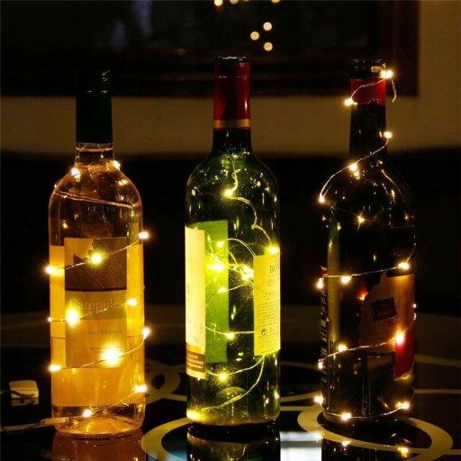 DRÔTOVÉ LAMPY 20 LED BATÉRIOVÉ SVETLÁ REŤAZ TEPLEJ BIELEJ SVETEL.