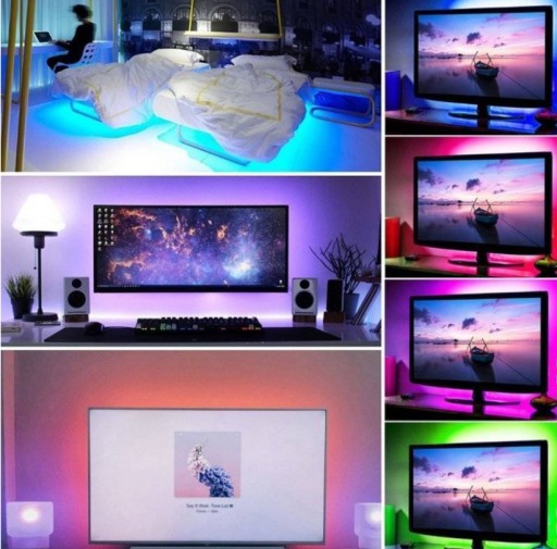 FAREBNÉ LED DO IZBY VODEODOLNÉ SMD RGB LED PÁS 5m FAREBNÉ + DIAĽKOVÉ OVLÁDANIE