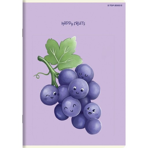 Top 2000 Happy Fruits zošit, A5, 16 listov, dva riadky, 70g