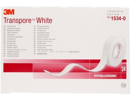 3M Transpore White 1,25cm x 9,1m, 1 ks. biely