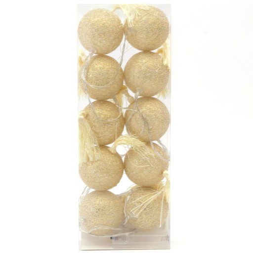 Cotton Balls svetelná retiazka girlanda 10 LED guličiek 6cm