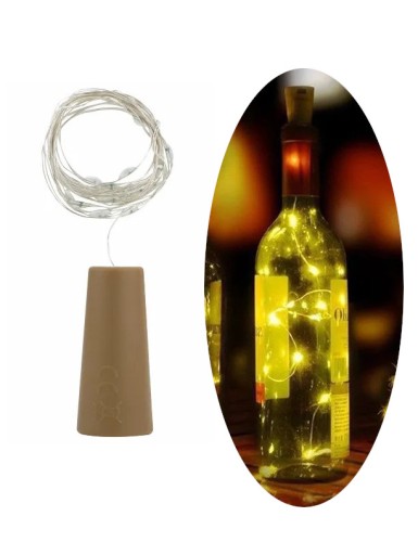 KOROK NA FĽAŠU 20 LED Drôtené Svietidlá Osvetlenie na vianočný stromček Teplá biela 124