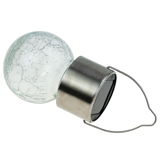 LED SOLARNÁ LAMPA ZÁHRADNÉ SKLENENÉ DEKORATÍVNE ZÁVESNÉ GUĽOVÉ BALKÓNOVÝ HÁK