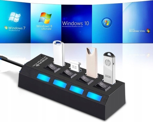 USB HUB 4-PORTOVÝ ROZDEĽOVAČ USB 3.0 SPLITTER