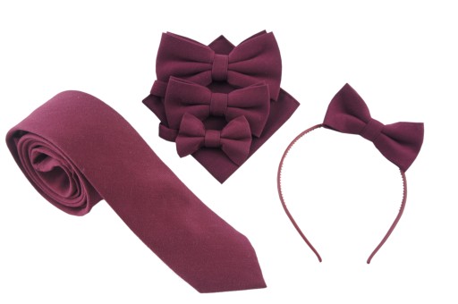 Bordový pánsky motýlik, matný, hladký, ELEGANTNÝ