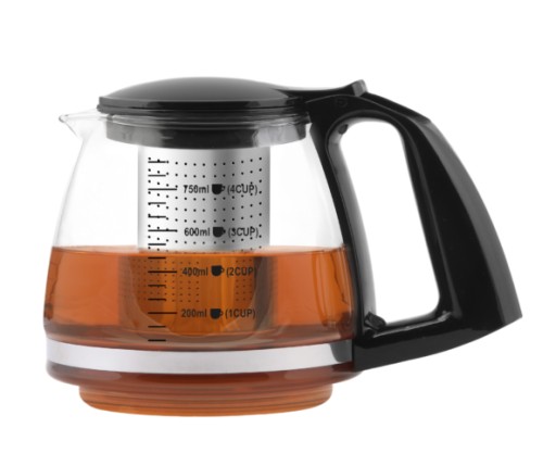 Sklenená kanvica s nálevníkom na čaj a kávu, 750 ml