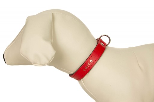 Kožený obojok s filcom psík 25-32cm/10mm Červený