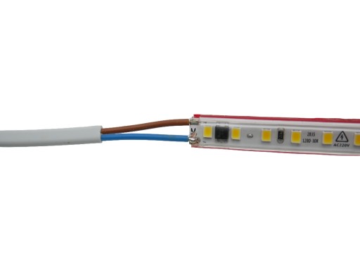 LED PÁS 230V 2835 120 LED 10W STUDENÁ BIELA, KAŽDÝCH 10 CM ZREZANÁ BEZ NAPÁJANIA
