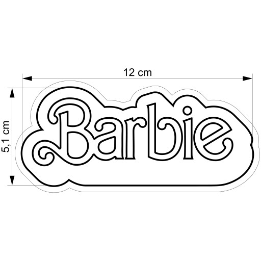 Vykrajovačka na perníčky Logo Nápis Film Bábika Barbie 12cm