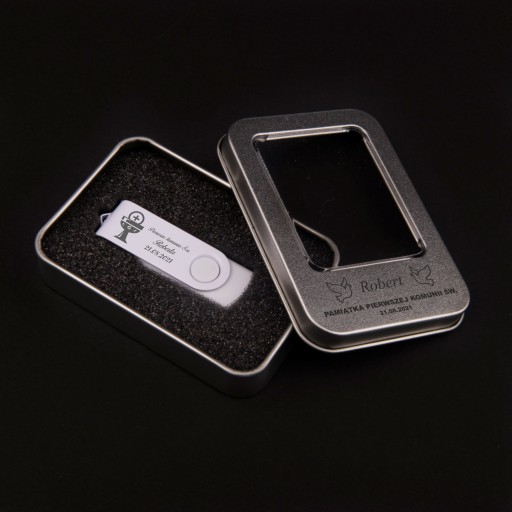 Pendrive 1 GB 2.0 + Metal Box + gravírovanie COMMUNION
