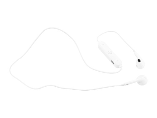 BEZDRÔTOVÉ ŠPORTOVÉ SLÚCHADLÁ BLUETOOTH USB MIKROFÓN BIELY