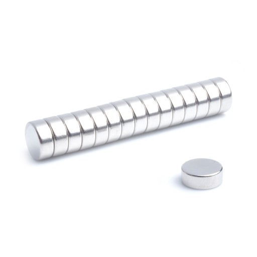 Neodymový cylindrický magnet MW 13x5 N38, sada 5 kusov