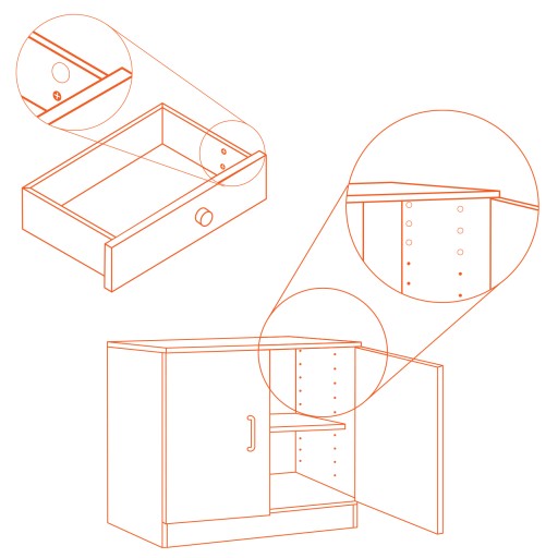 Samolepiace nálepky grafitovo sivej farby uzáverov políc nábytkových skriniek