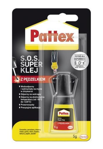 Sekundové lepidlo PATTEX so štetcom SUPER S.O.S. 5 g